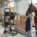 Horse Saddle Rack,Portable with Wheels,Heavy Duty Equipment Cart,Stable Storage