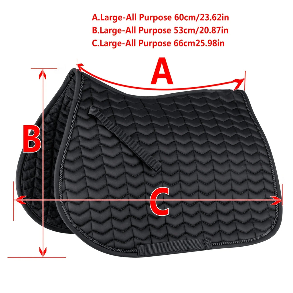 Classic saddle pad. The girth loops are opened by touch tape fastener.