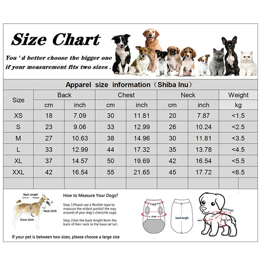 Winter Pet Coat Jacket for Small Medium Dogs