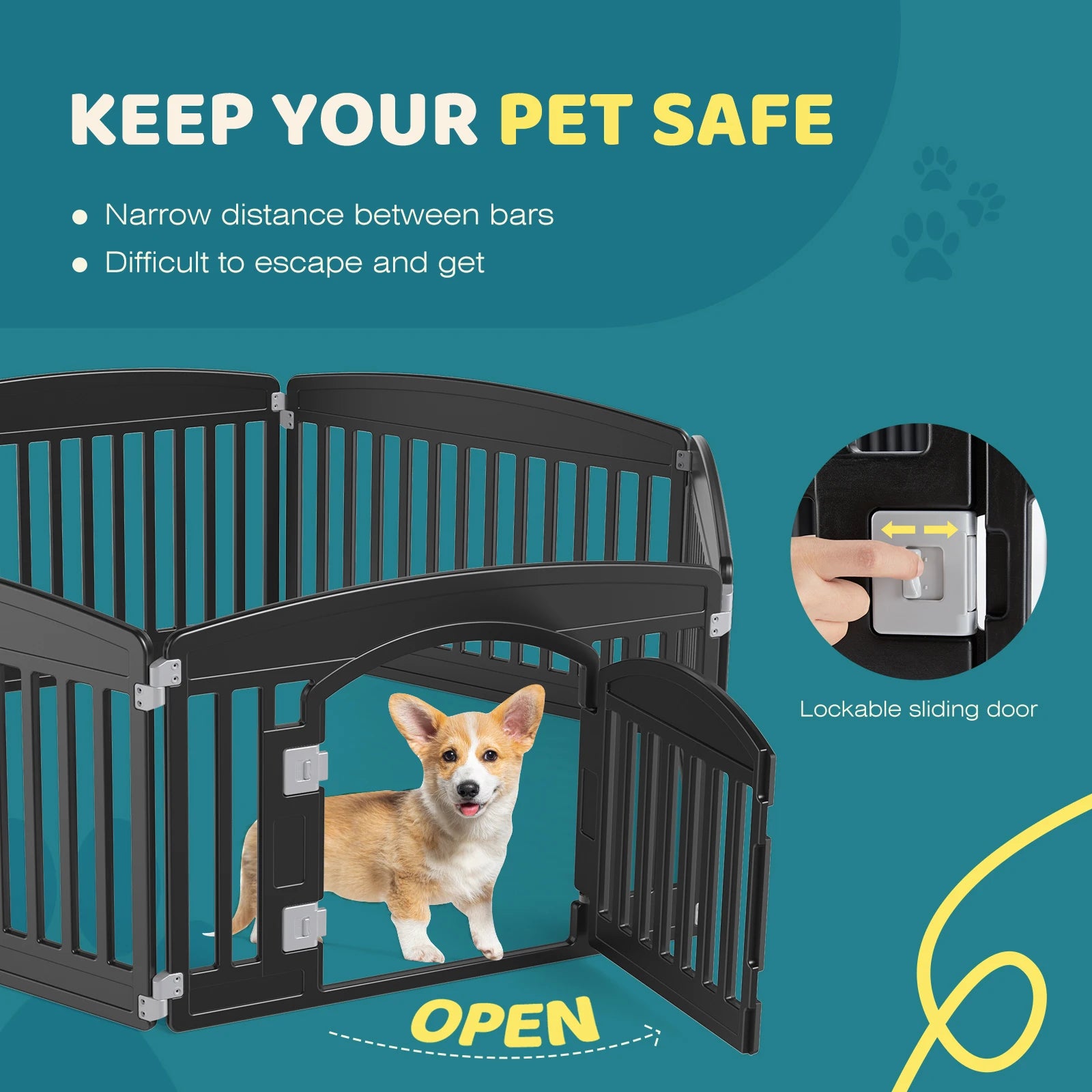 Plastic Dog 6 Panel 24IN Expandable Folding Portable Playpen