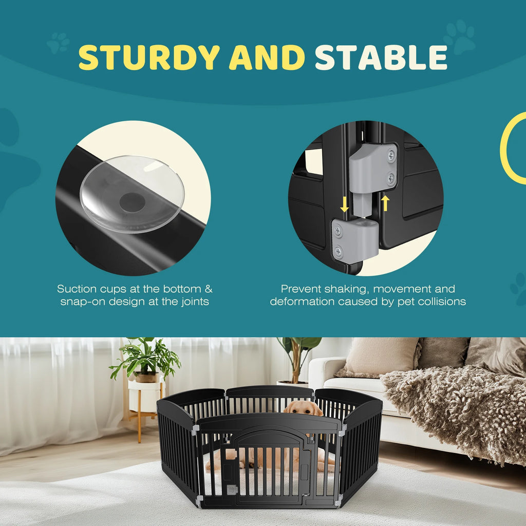 Plastic Dog 6 Panel 24IN Expandable Folding Portable Playpen