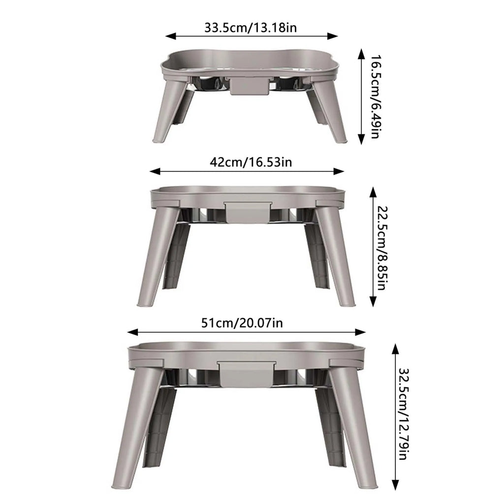 Raised Stand Elevated Non-Slip and No Spill Design Bowl