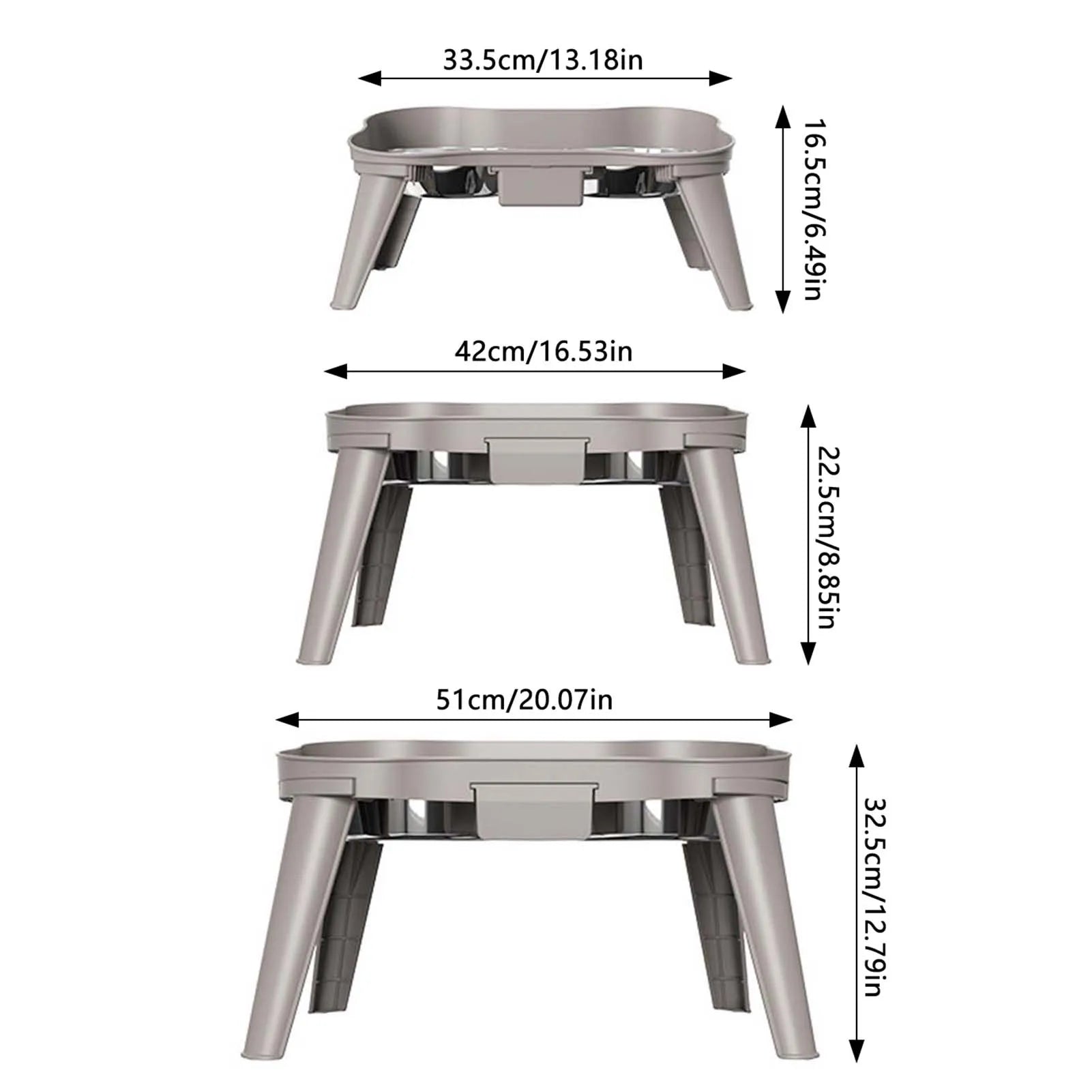 Raised Stand Elevated Non-Slip and No Spill Design Bowl