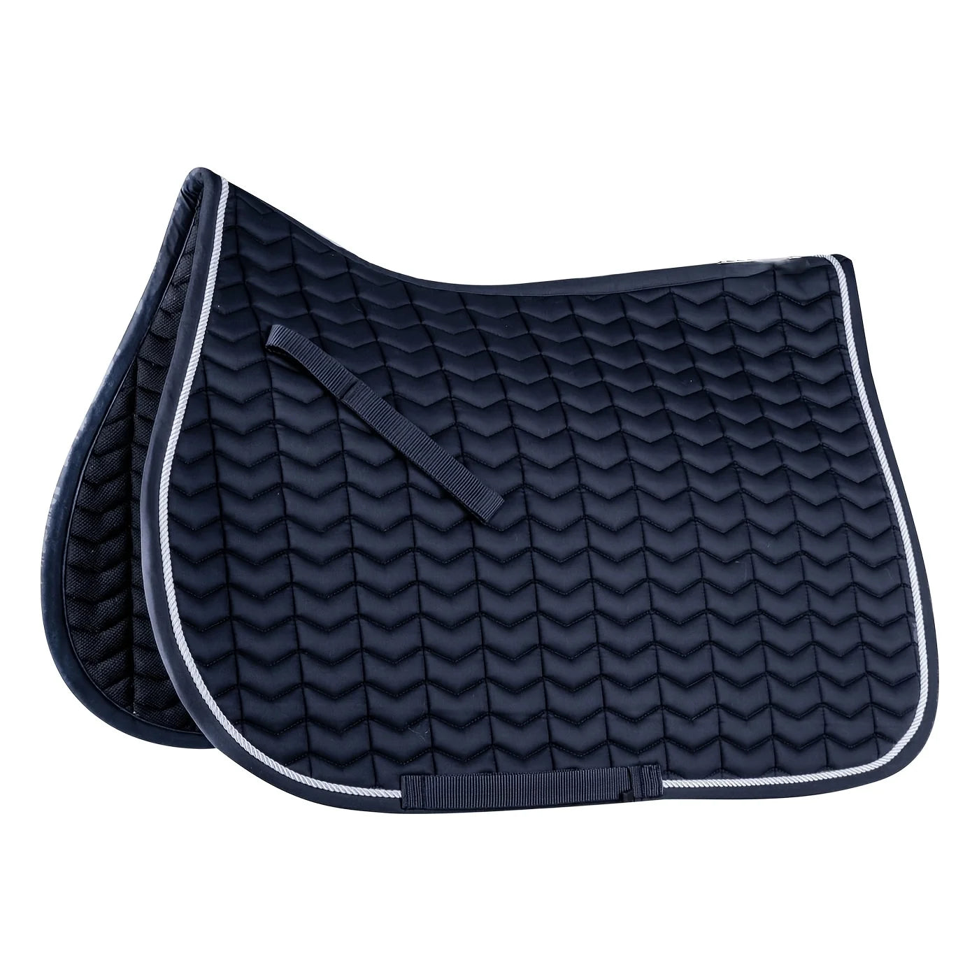 Classic saddle pad. The girth loops are opened by touch tape fastener.