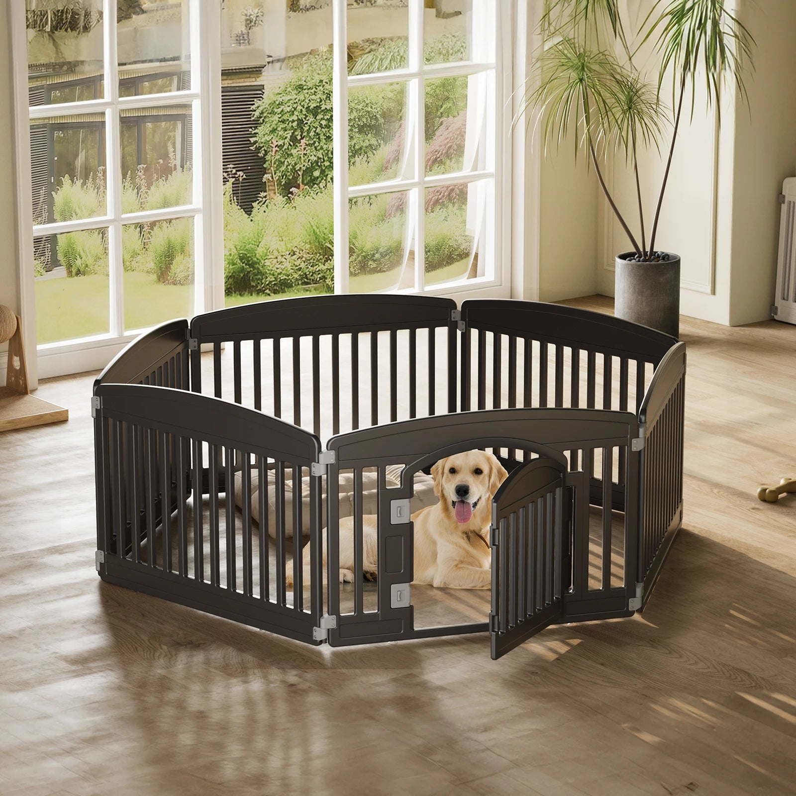 Plastic Dog 6 Panel 24IN Expandable Folding Portable Playpen