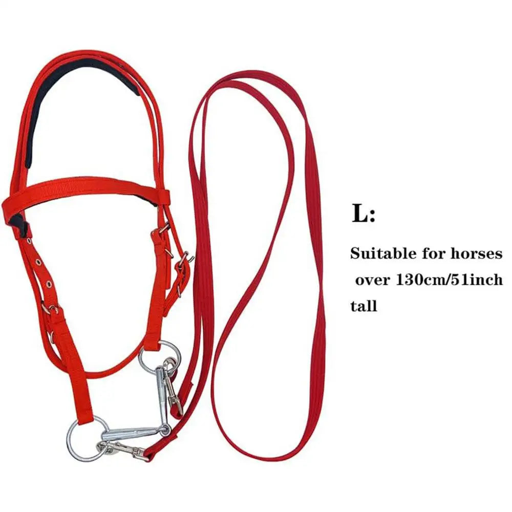 Horse Bridle Adjustable Snaffle Nylon Equine Noseband Reins