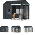 Outdoor Dog Kennel Cover 8x4x6 FT Waterproof Cold Resistant with Zippers & PVC Windows for Protection
