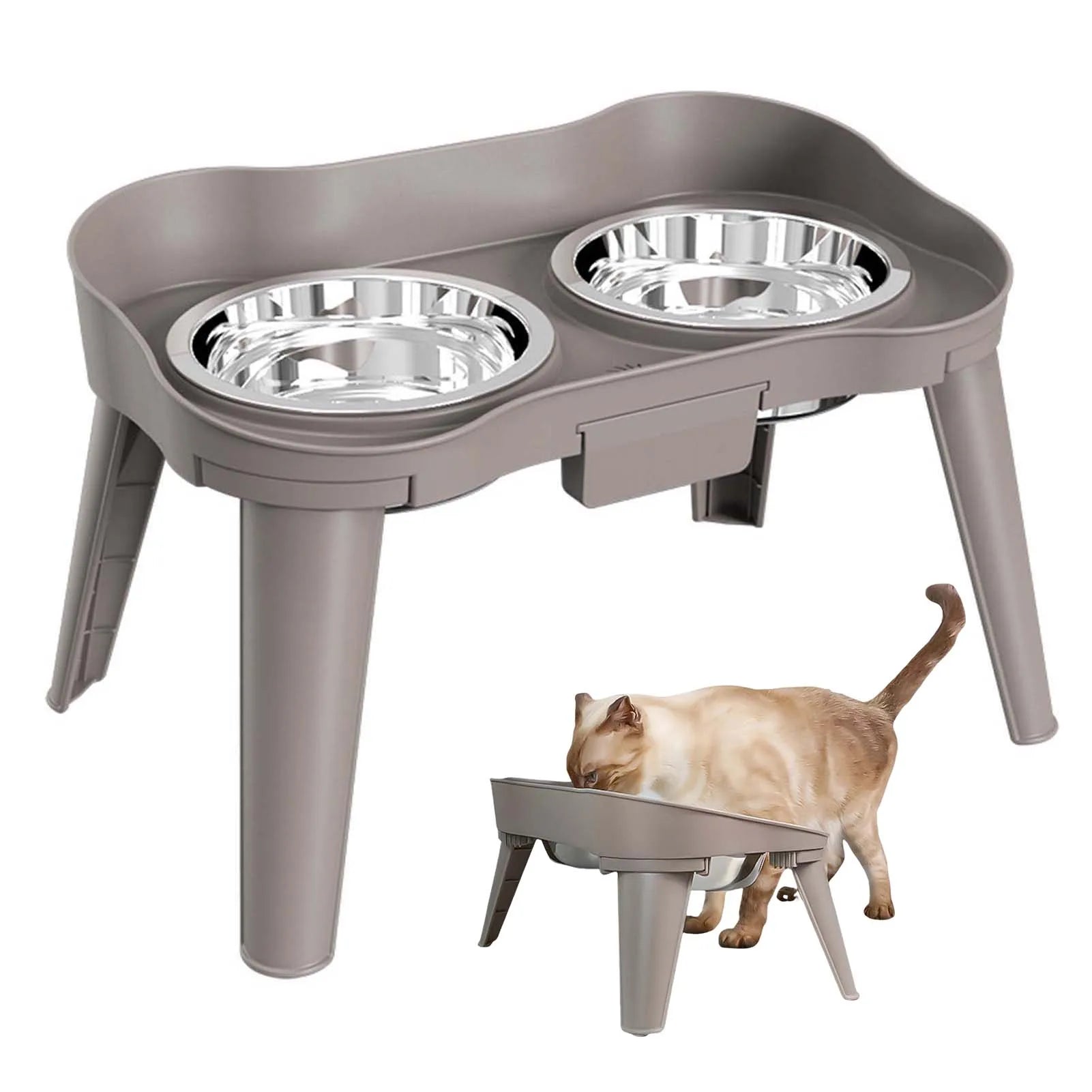 Raised Stand Elevated Non-Slip and No Spill Design Bowl