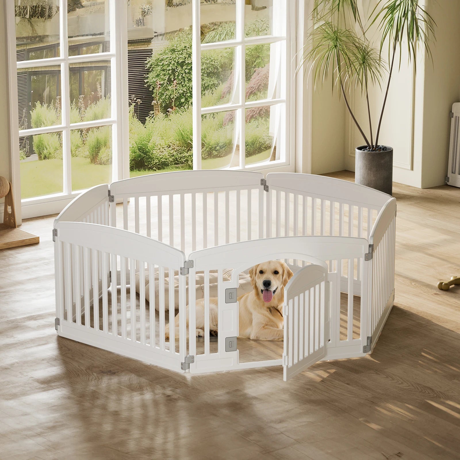 Plastic Dog 6 Panel 24IN Expandable Folding Portable Playpen