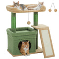 Indoor Cat Tower with Sisal Scratching Post and Pad Wide Top Perch