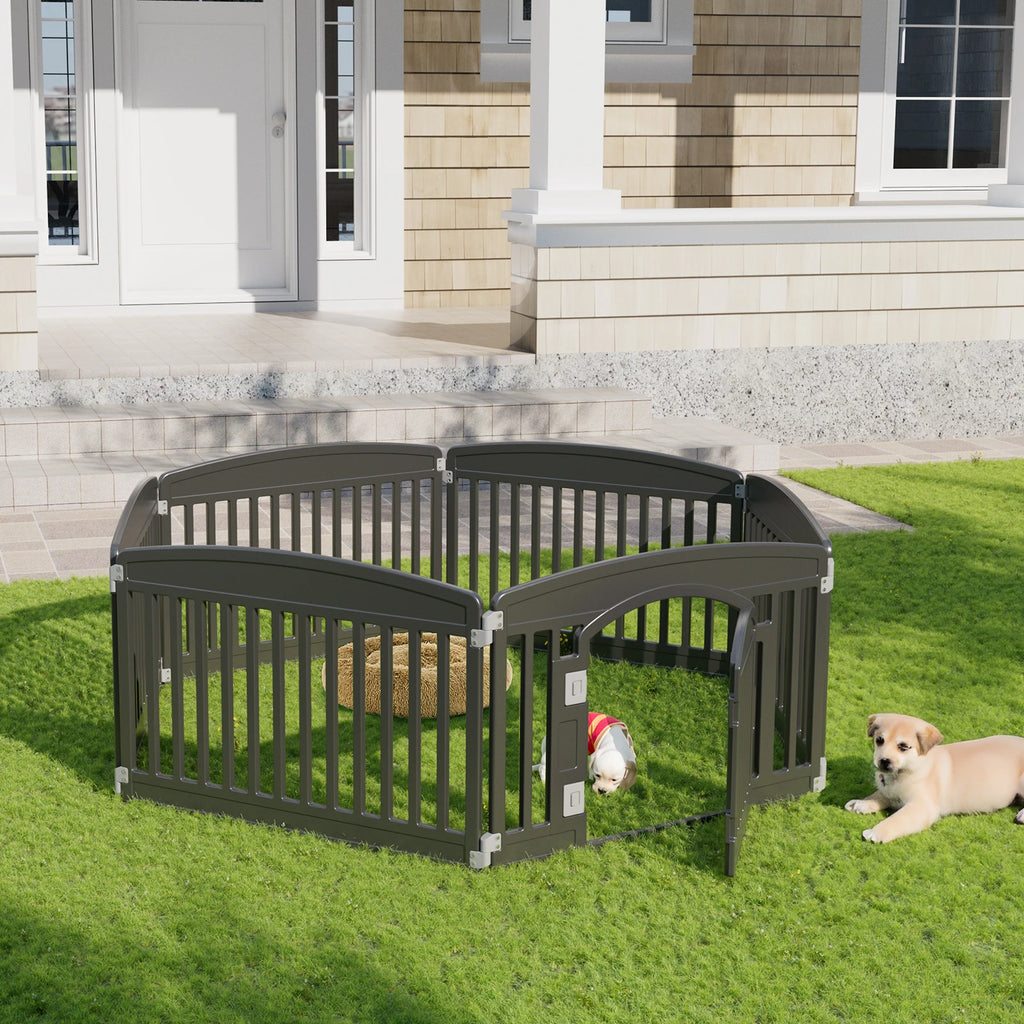 Plastic Dog 6 Panel 24IN Expandable Folding Portable Playpen