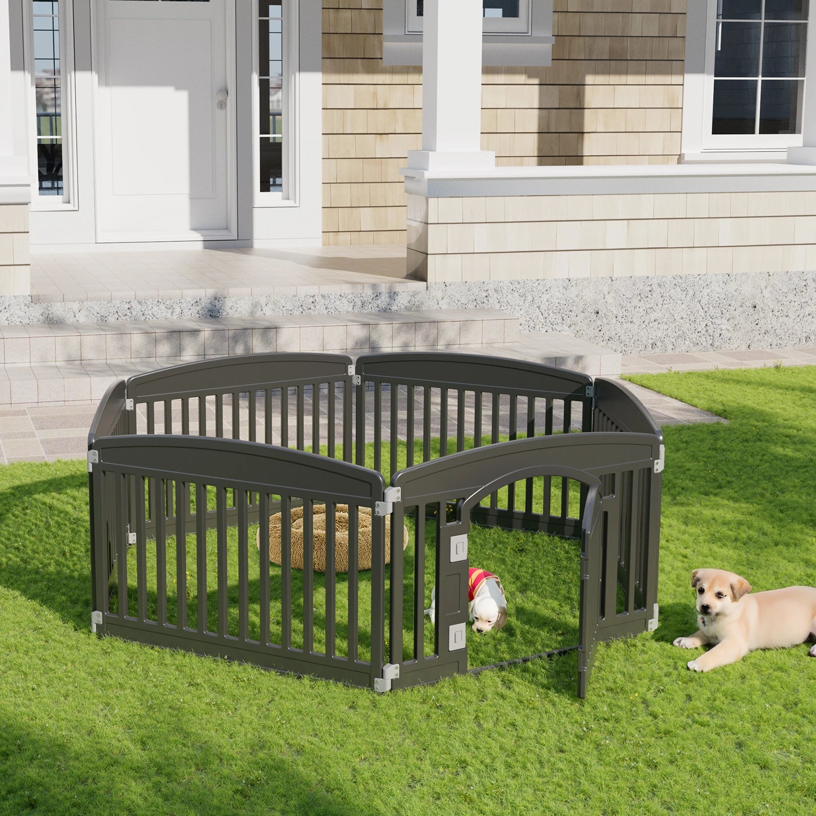 Plastic Dog 6 Panel 24IN Expandable Folding Portable Playpen