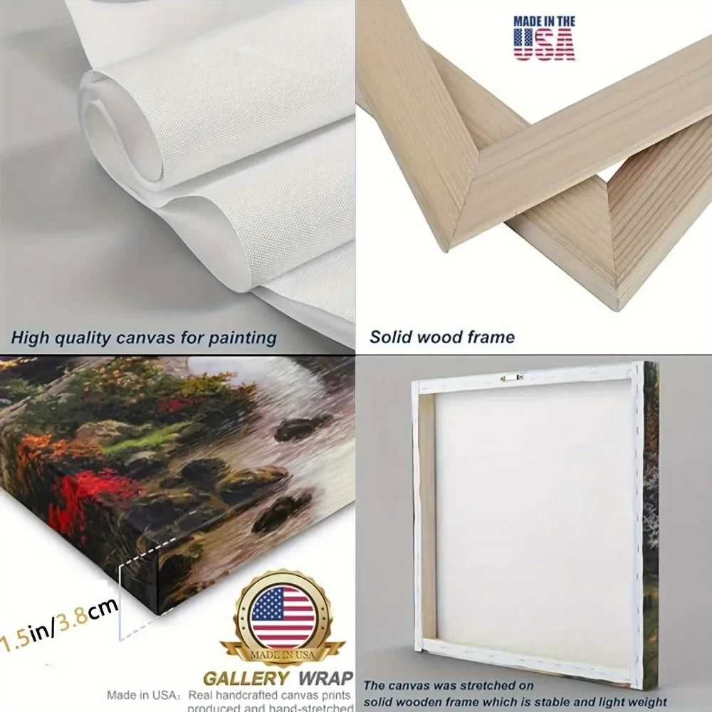 Elegant Seven horse canvas wall art with pine frame - waterproof, 1.5 inch thick