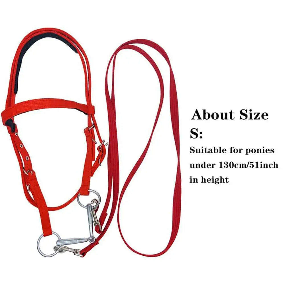 Horse Bridle Adjustable Snaffle Nylon Equine Noseband Reins
