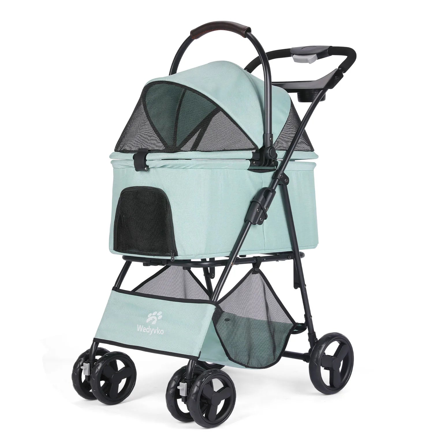 3 in 1 Pet Stroller with Removable Carrier, Folding, Waterproof, All-Terrain, with Sun Screen