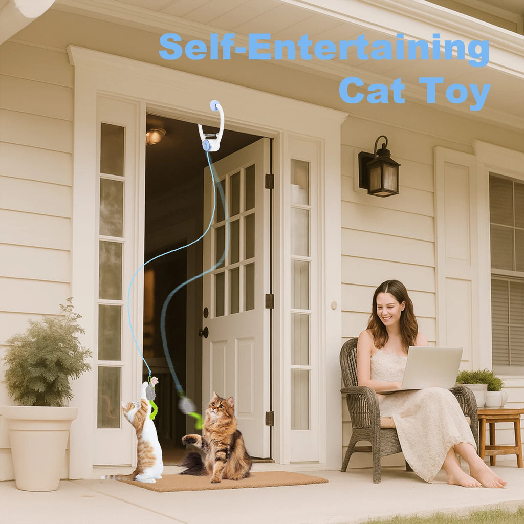 Cat USB Rechargeable Self Play Toy Retractable