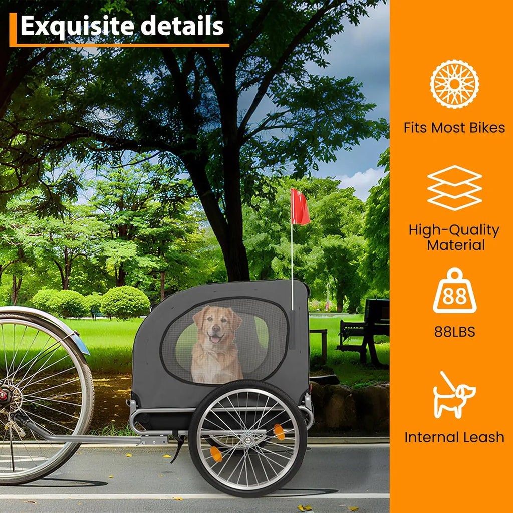 Steel Bike Pet Trailer Folding Max 40kg Water Resistant