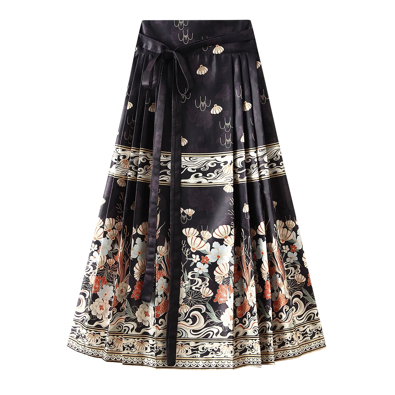 Elegant Long Pleated Swing Skirt