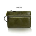 Genuine Leather Coin Purse with Keychain for Men & Women