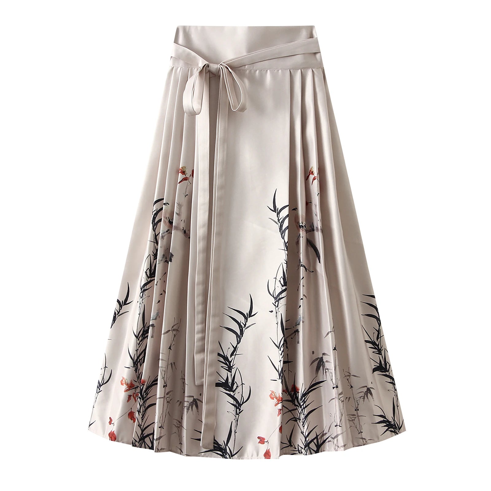 Elegant Long Pleated Swing Skirt