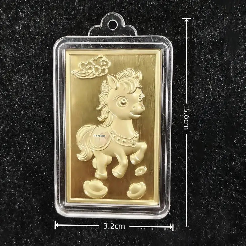 Horse Zodiac Keychain with Commemorative Coin - 2026 Chinese New Year Mascot Design for Daily Use & Festival Gift Giving
