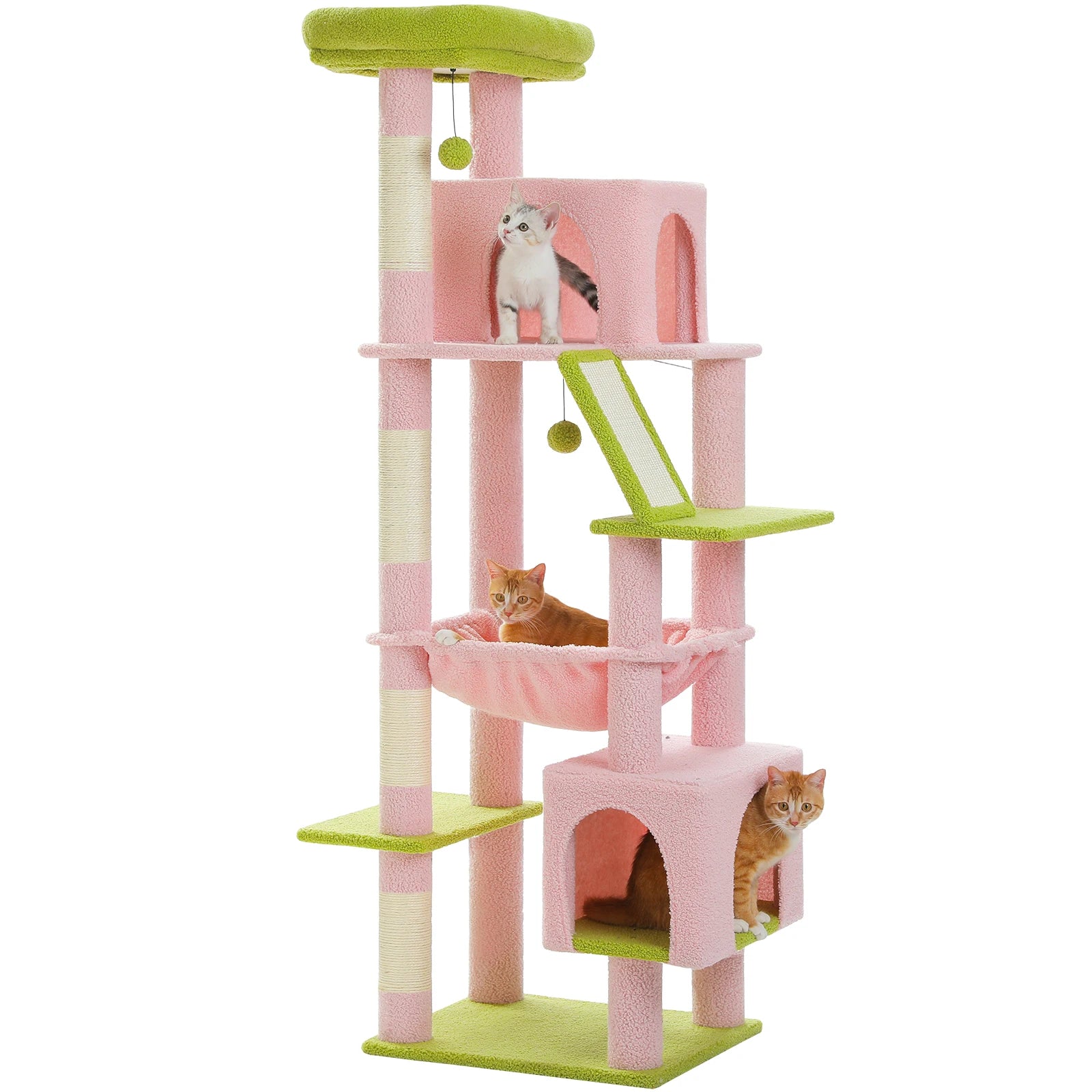 Tall Cat Tower for indoor Multi-level ,2 Big Condo Pad Bed Scratching Post