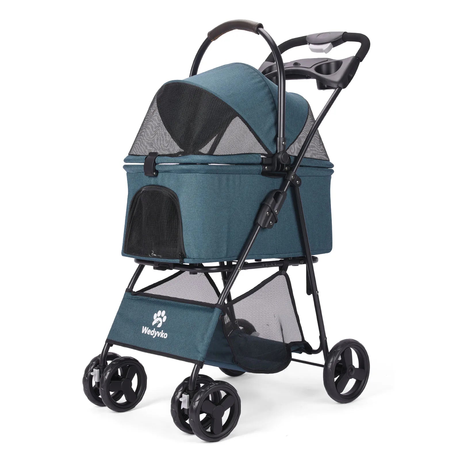 3 in 1 Pet Stroller with Removable Carrier, Folding, Waterproof, All-Terrain, with Sun Screen