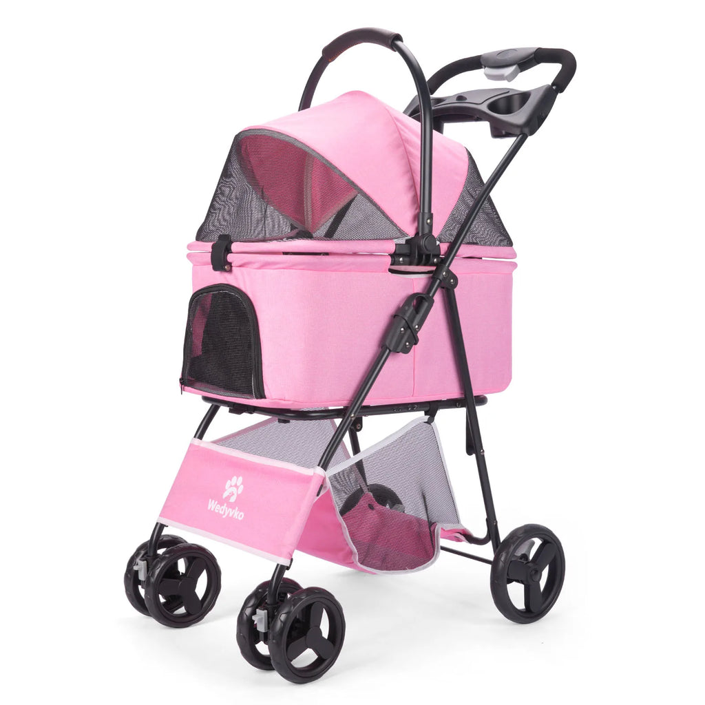 3 in 1 Pet Stroller with Removable Carrier, Folding, Waterproof, All-Terrain, with Sun Screen