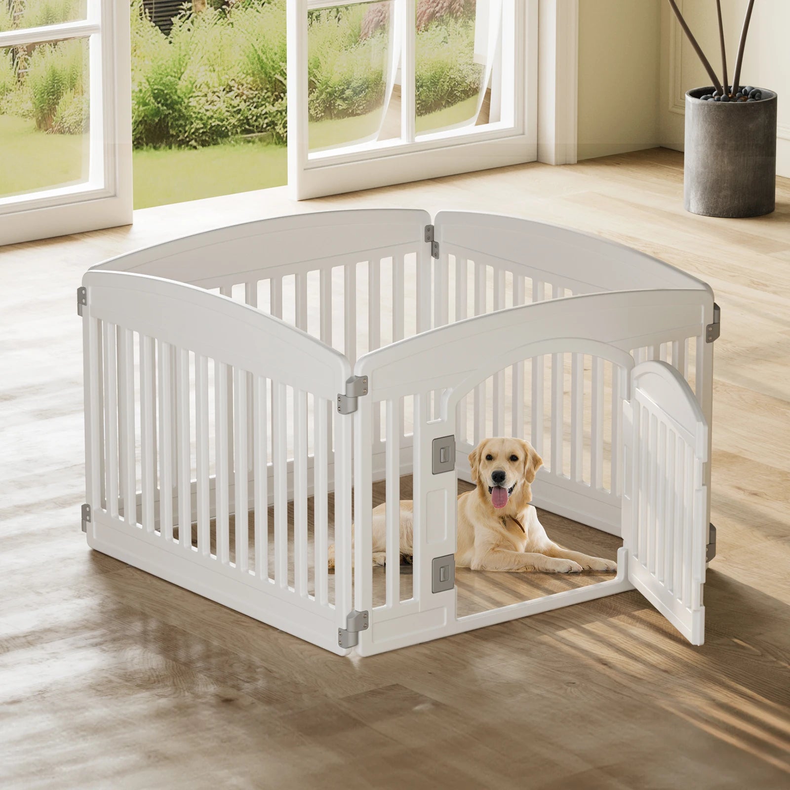 Plastic Dog 6 Panel 24IN Expandable Folding Portable Playpen