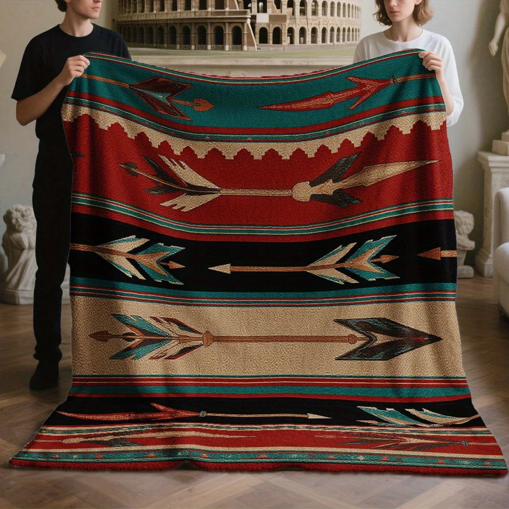 Southwestern Print, Soft Warm Cozy Flannel for Bedroom Travel, Machine Washable