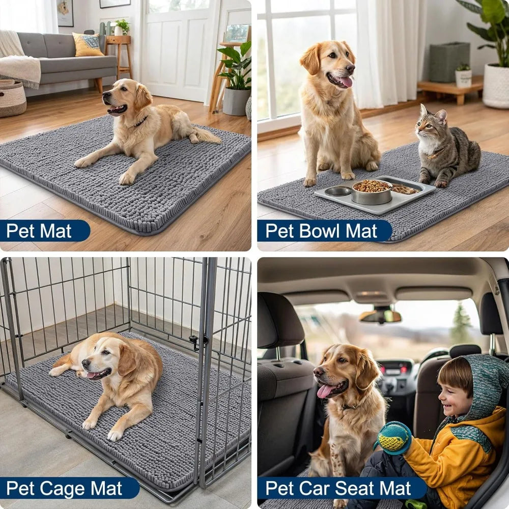 Absorbent Non-Slip Mat, Quick Dry Washble Indoor Grey 48x30