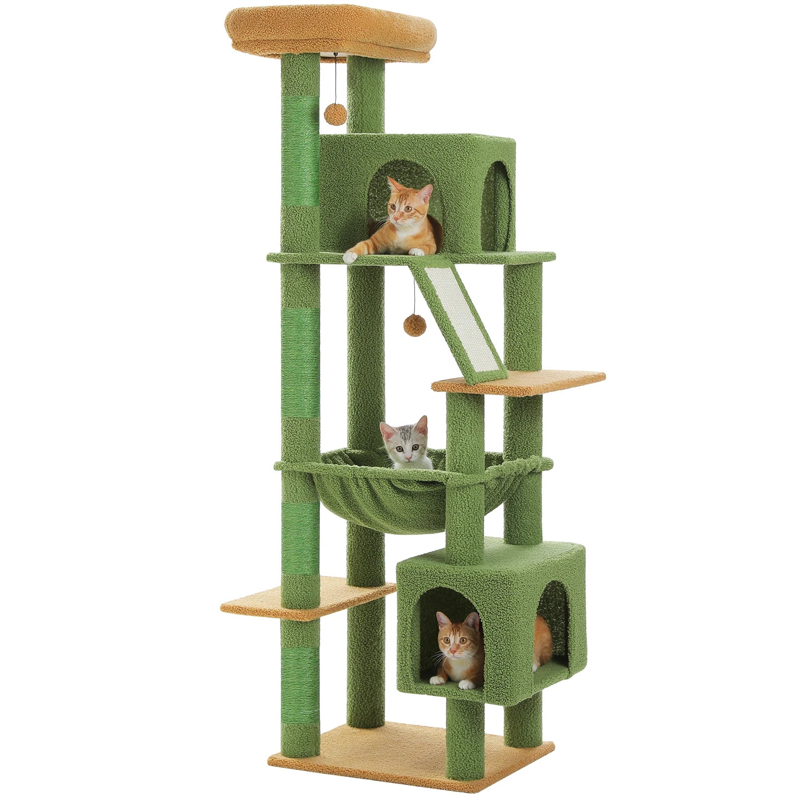 Tall Cat Tower for indoor Multi-level ,2 Big Condo Pad Bed Scratching Post
