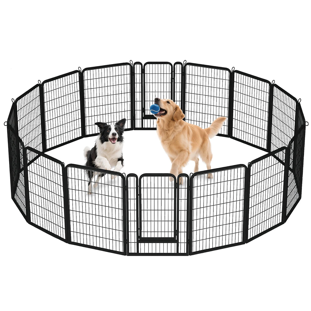 Dog Playpen with Door, Outdoor/Indoor Foldable Metal, Heavy Duty