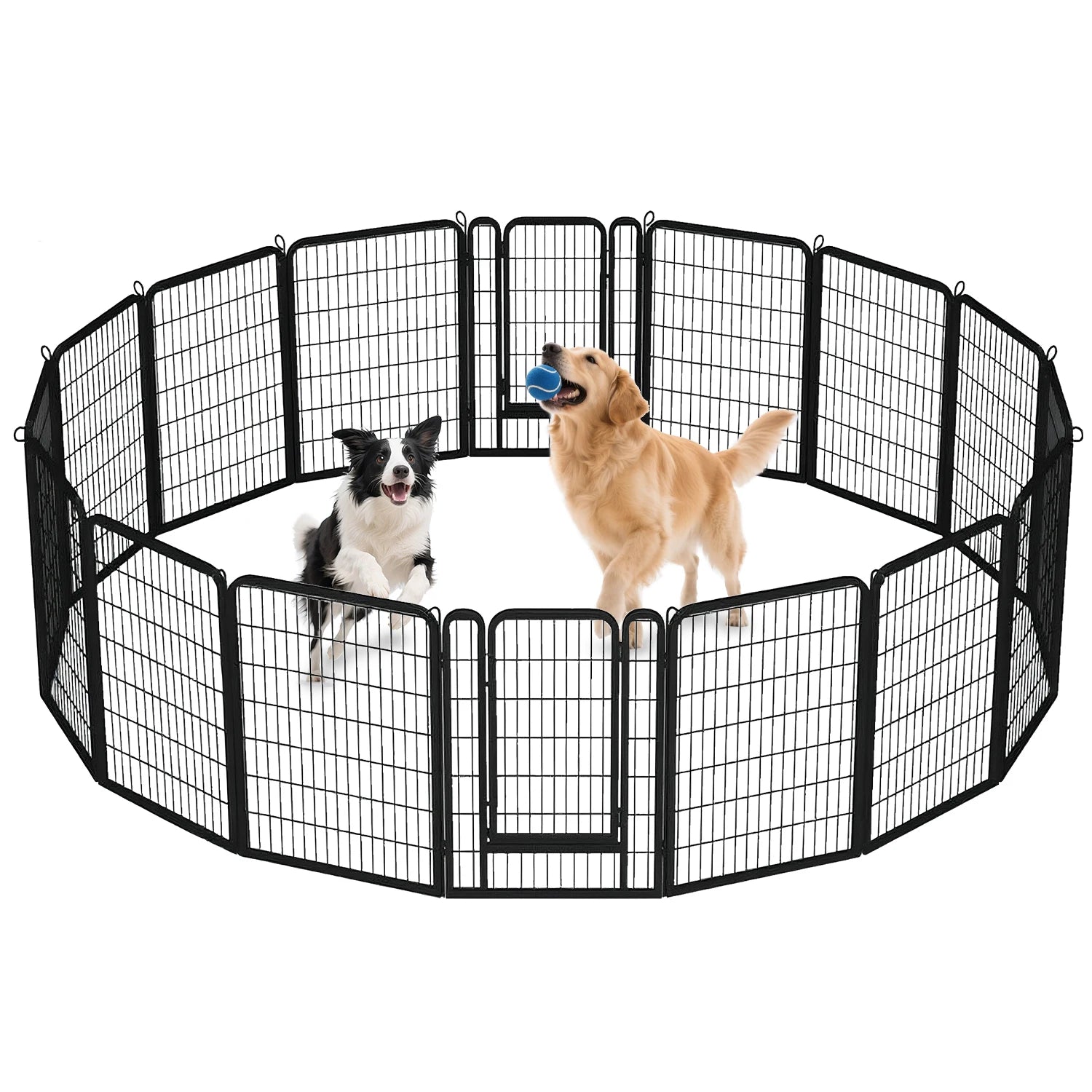 Dog Playpen with Door, Outdoor/Indoor Foldable Metal, Heavy Duty