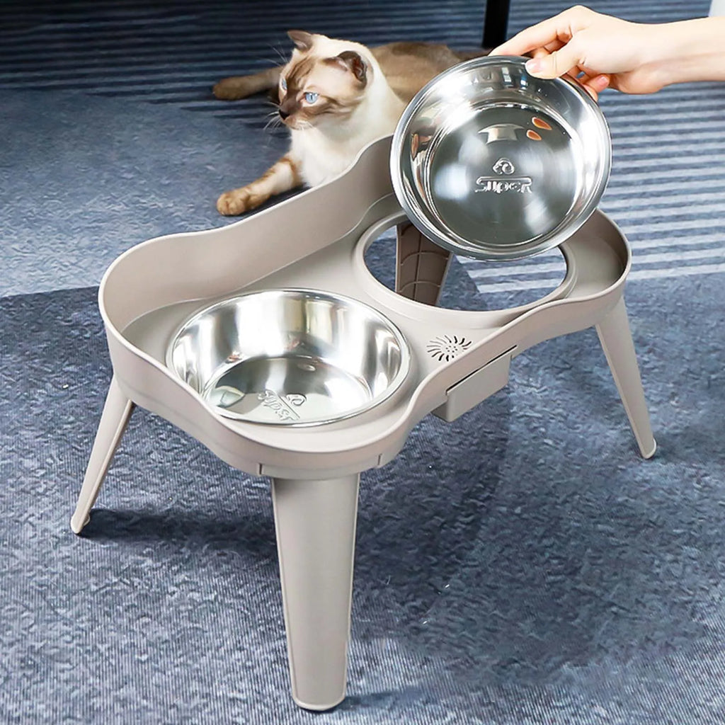 Raised Stand Elevated Non-Slip and No Spill Design Bowl