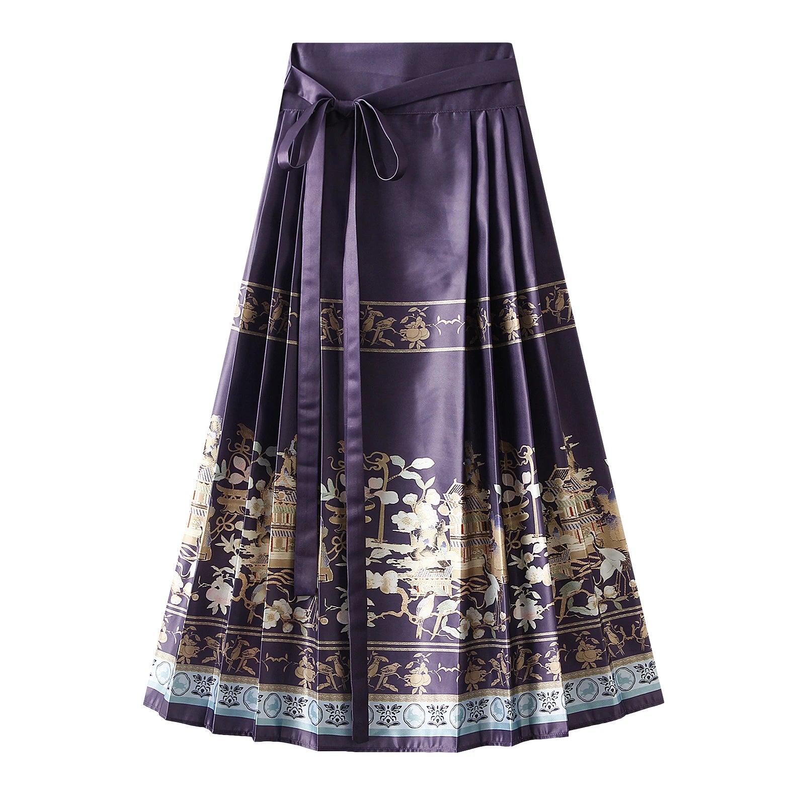 Elegant Long Pleated Swing Skirt