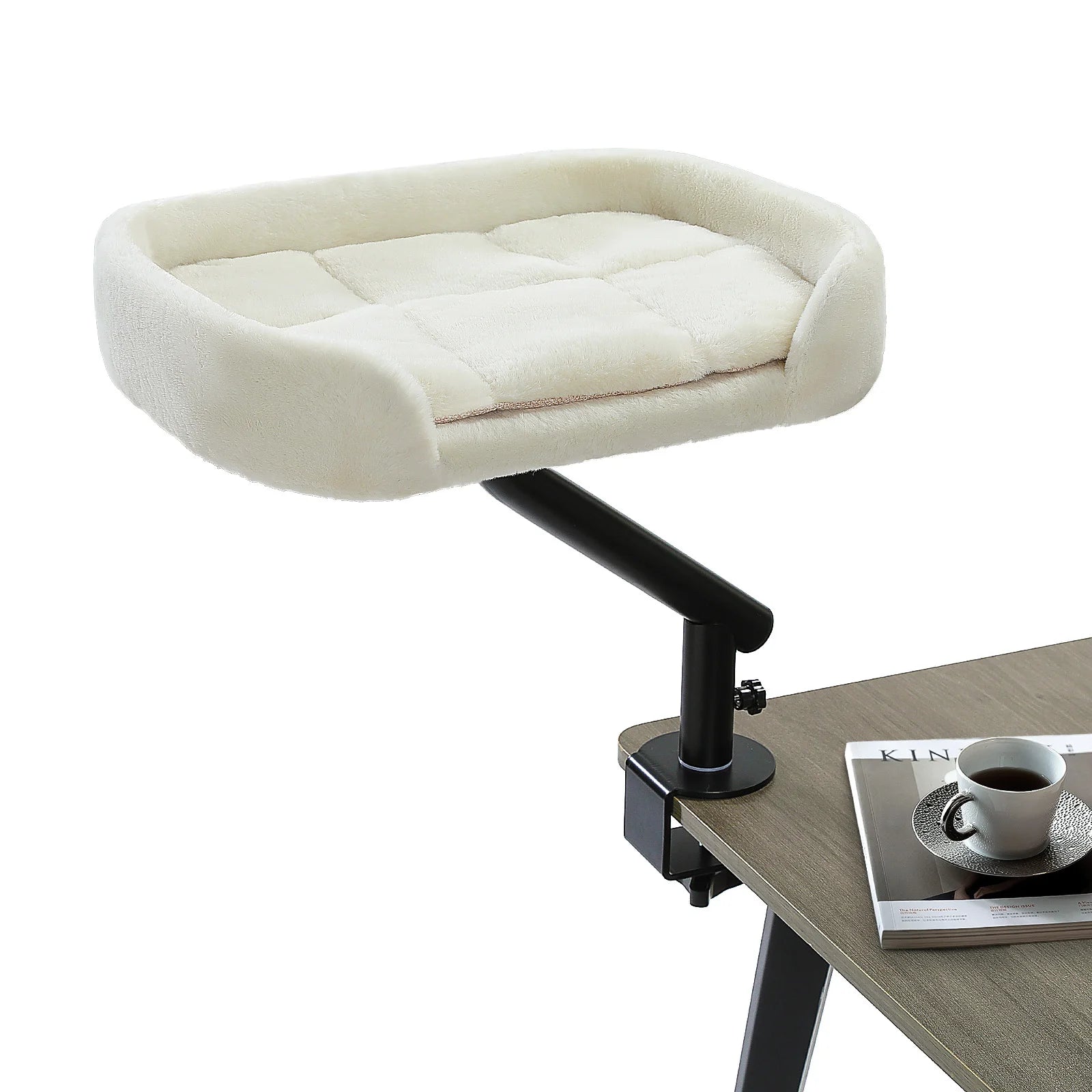 Adjustable Cat Bed for Desk or Table, 360° Rotatable
