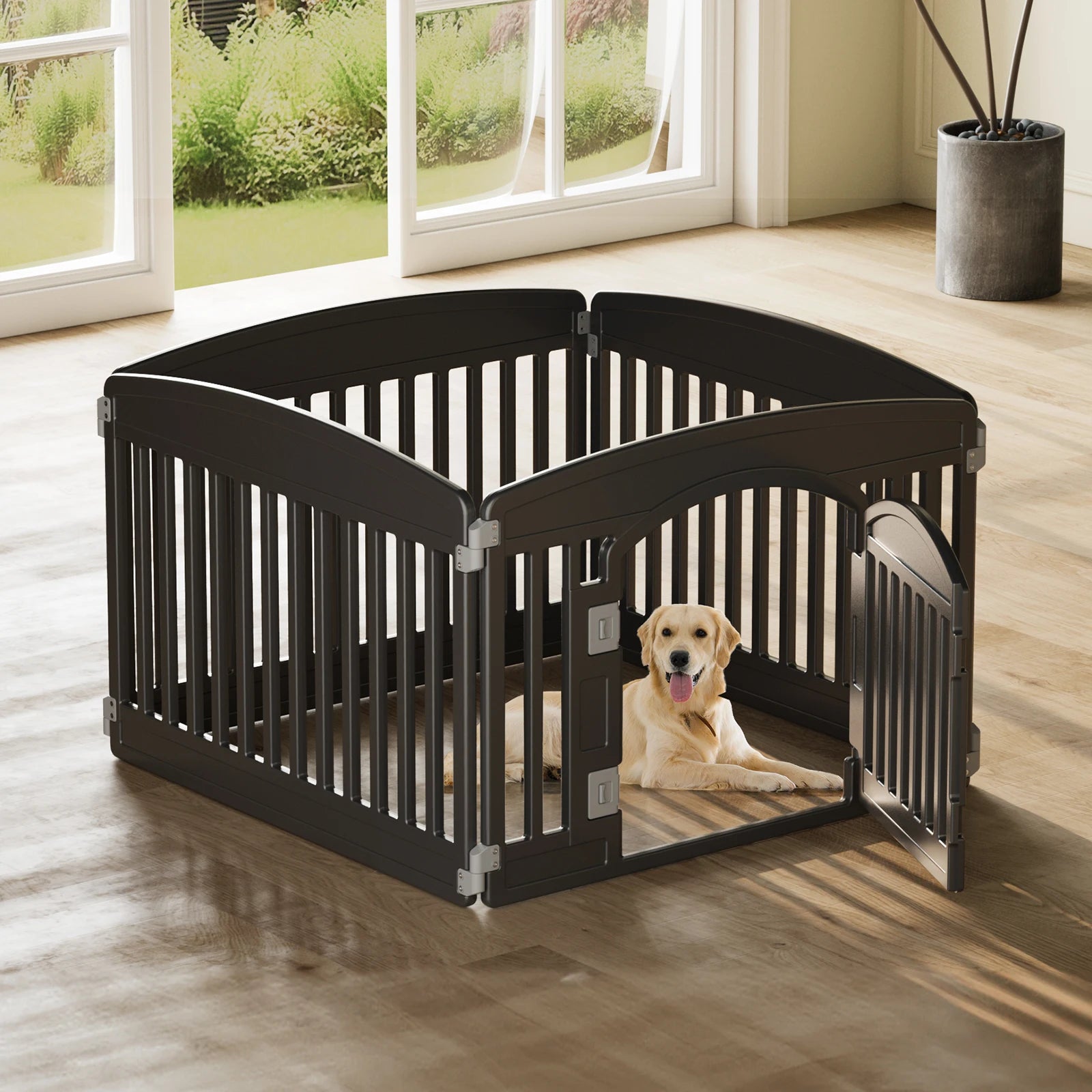Plastic Dog 6 Panel 24IN Expandable Folding Portable Playpen