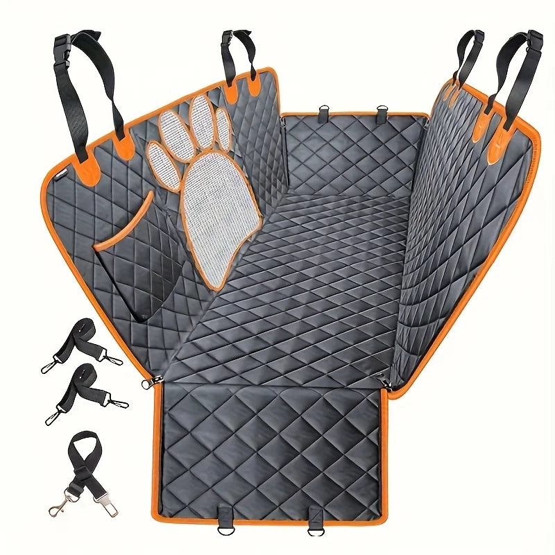 Pet Hammock Heavy Duty Scratch Resistant Anti Slip Durable Rear Seat Cover for Cars, Tr