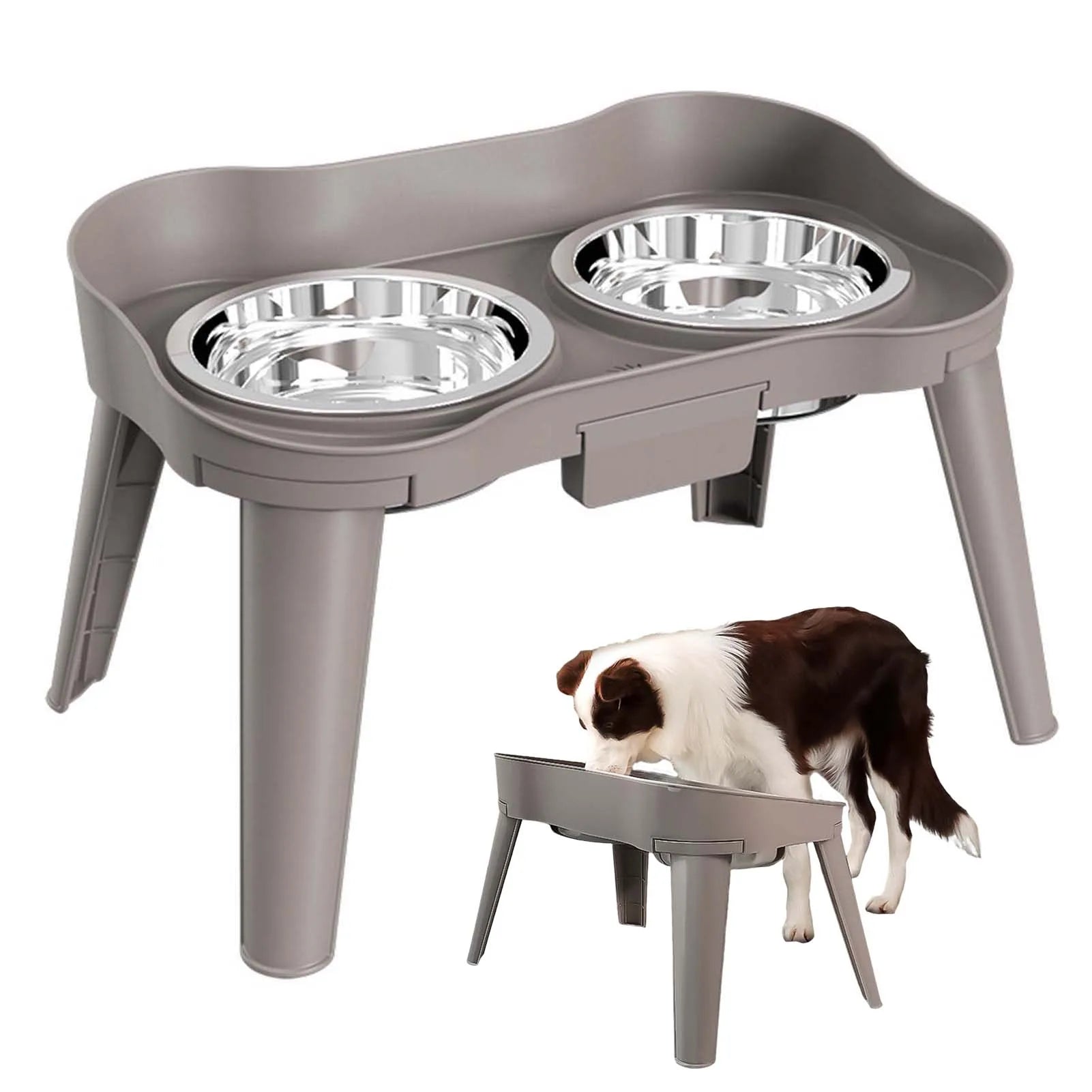 Raised Stand Elevated Non-Slip and No Spill Design Bowl